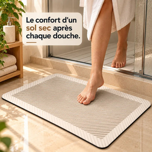 Tapis de bain rayures géométriques – Super absorbant