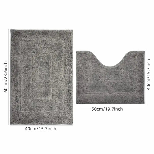 Ensemble tapis de bain en peluche motif dos – Absorbant antidérapant