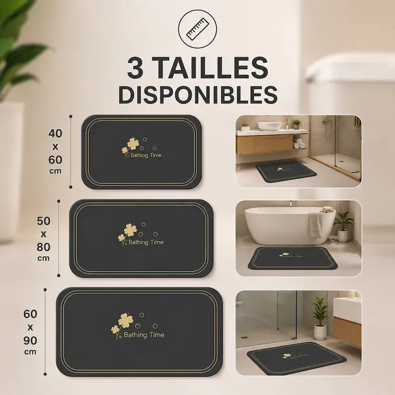 Tapis de bain diatomite gel de silice