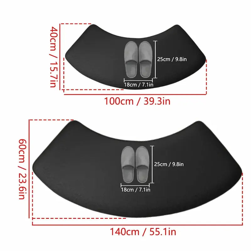 Tapis de bain diatomite arqué uni – Absorption rapide antidérapante