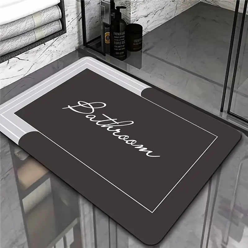 Tapis de bain diatomite minimaliste – Absorption rapide