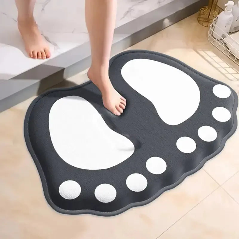 Tapis de bain flanelle cartoon – Épais absorbant antidérapant