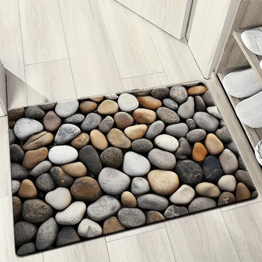 Tapis de bain galets naturels - Antidérapant & facile à nettoyer