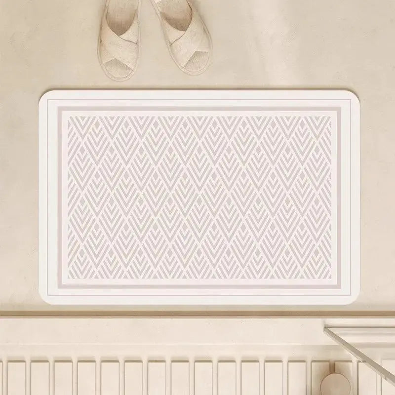 Tapis de bain rayures géométriques – Super absorbant