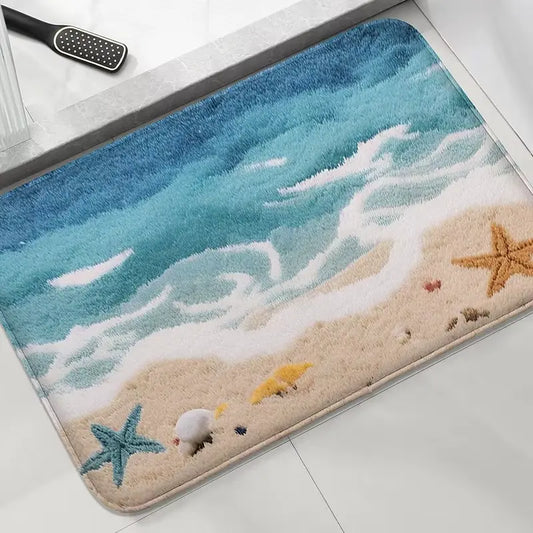 Tapis de bain style bord de mer – Absorbant décoratif