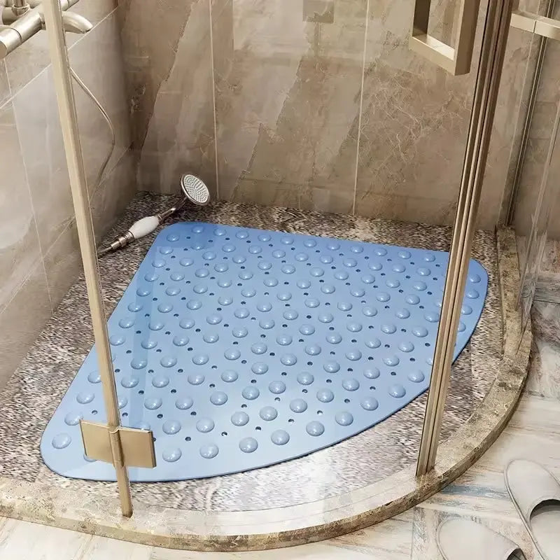 Tapis de douche d’angle PVC – Ventouses antidérapantes