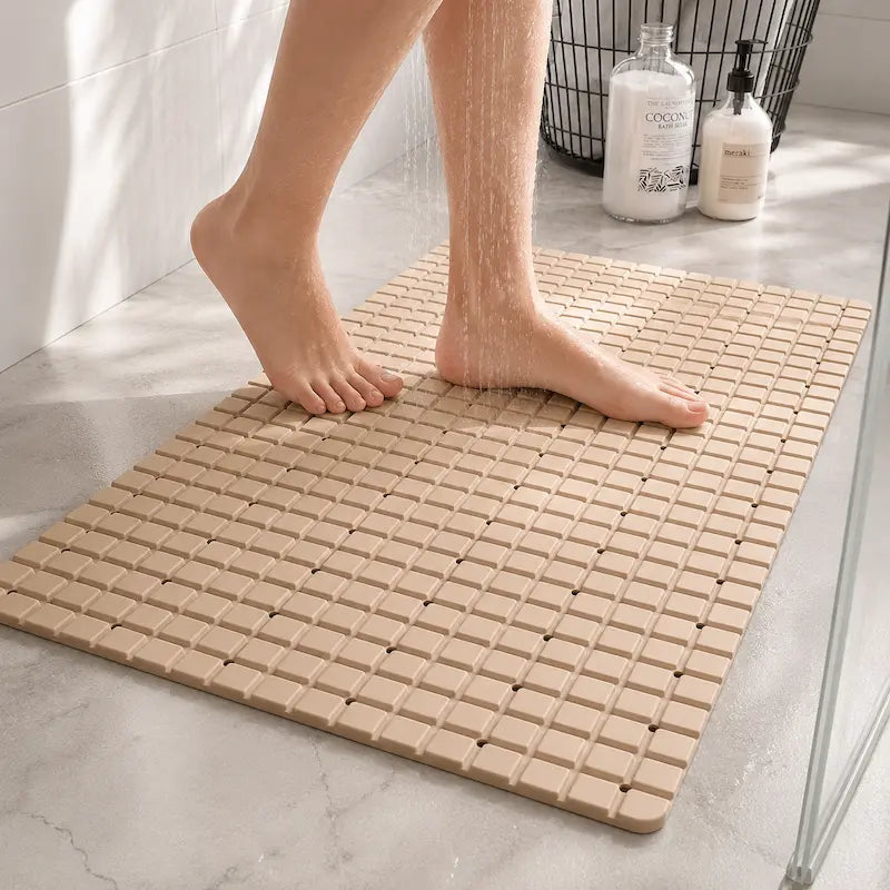 Tapis de douche sécurisé à ventouses – Vidange rapide