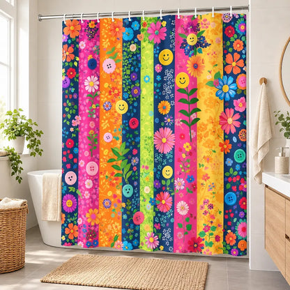 Rideau de douche polyester – Motifs artistiques vibrants