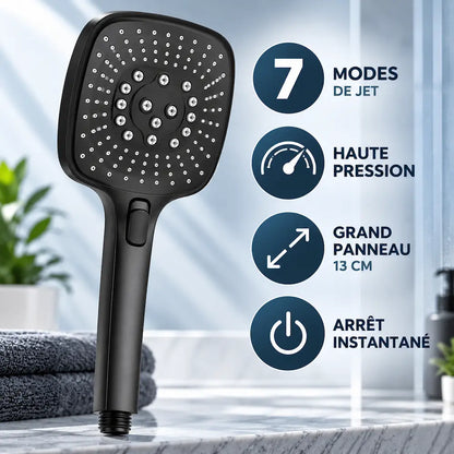Pommeau de douche 7 modes – Arrêt instantané haute pression