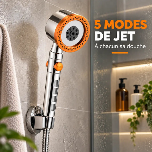 Pommeau de douche filtrant 5 modes – Haute pression économique