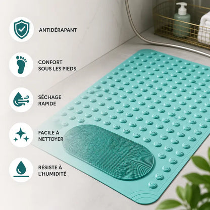 Tapis de douche PVC antidérapant – Sécurité renforcée