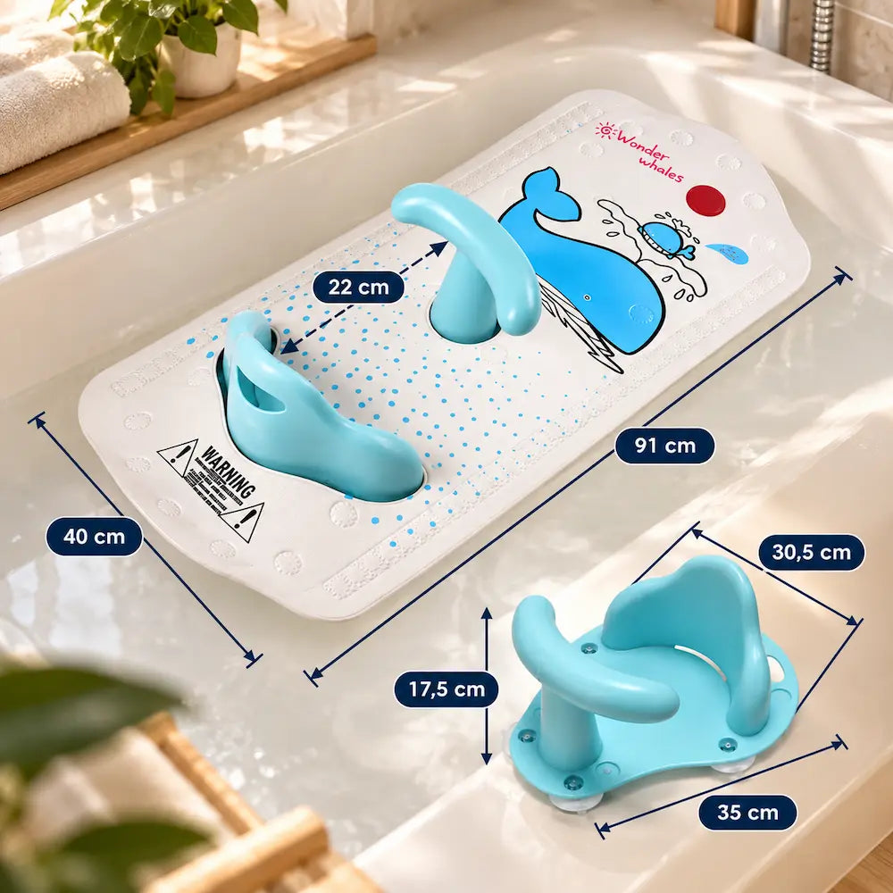 Tapis de bain bébé avec soutien dorsal – Confort sécurisé