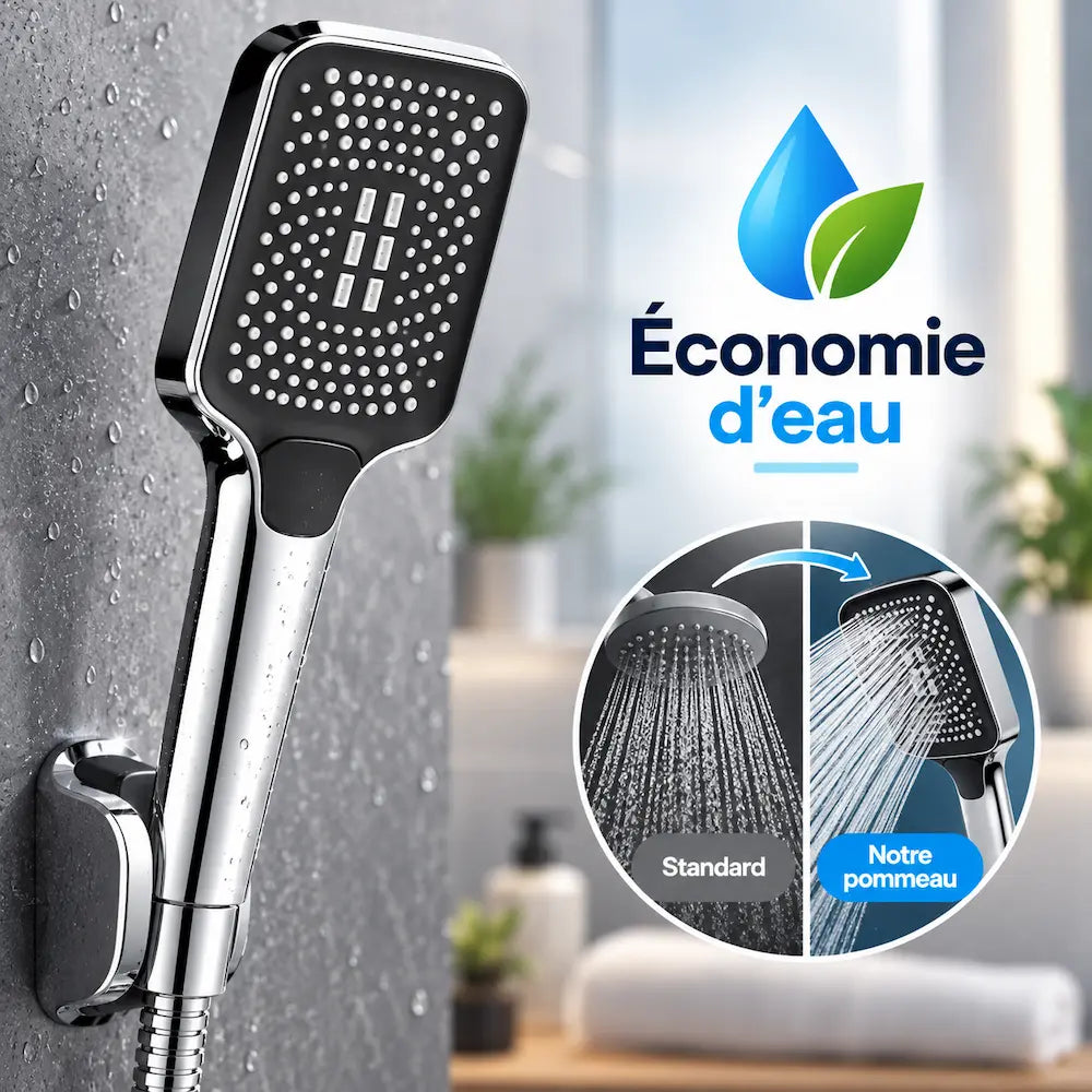 Pommeau de douche effet pluie 3 modes – Haute pression économique