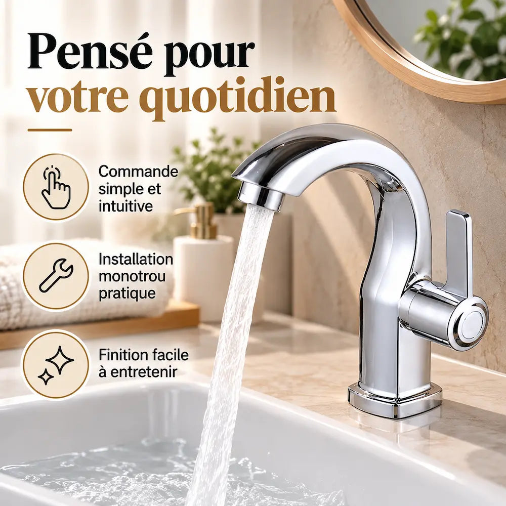 Robinet monotrou – Levier unique avec purificateur ABS