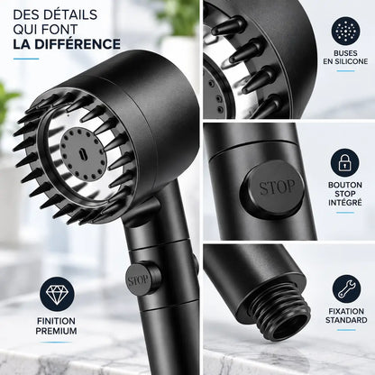 Pommeau de douche filtrant 4 modes – Massage purifiant