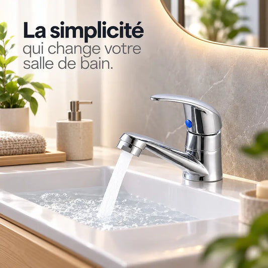 Robinet de lavabo – Alliage et arrivée d’eau froide