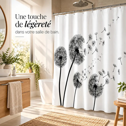 Rideau de douche pissenlit – Imperméable et lavable en machine