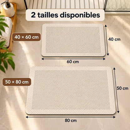 Tapis de bain rayures géométriques – Super absorbant