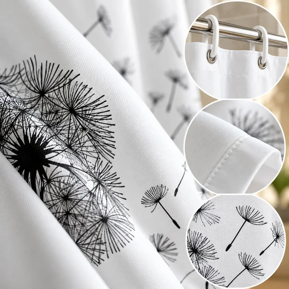 Rideau de douche pissenlit – Imperméable et lavable en machine