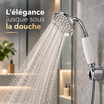 Pommeau de douche en cuivre massif – Finition chromée haut de gamme