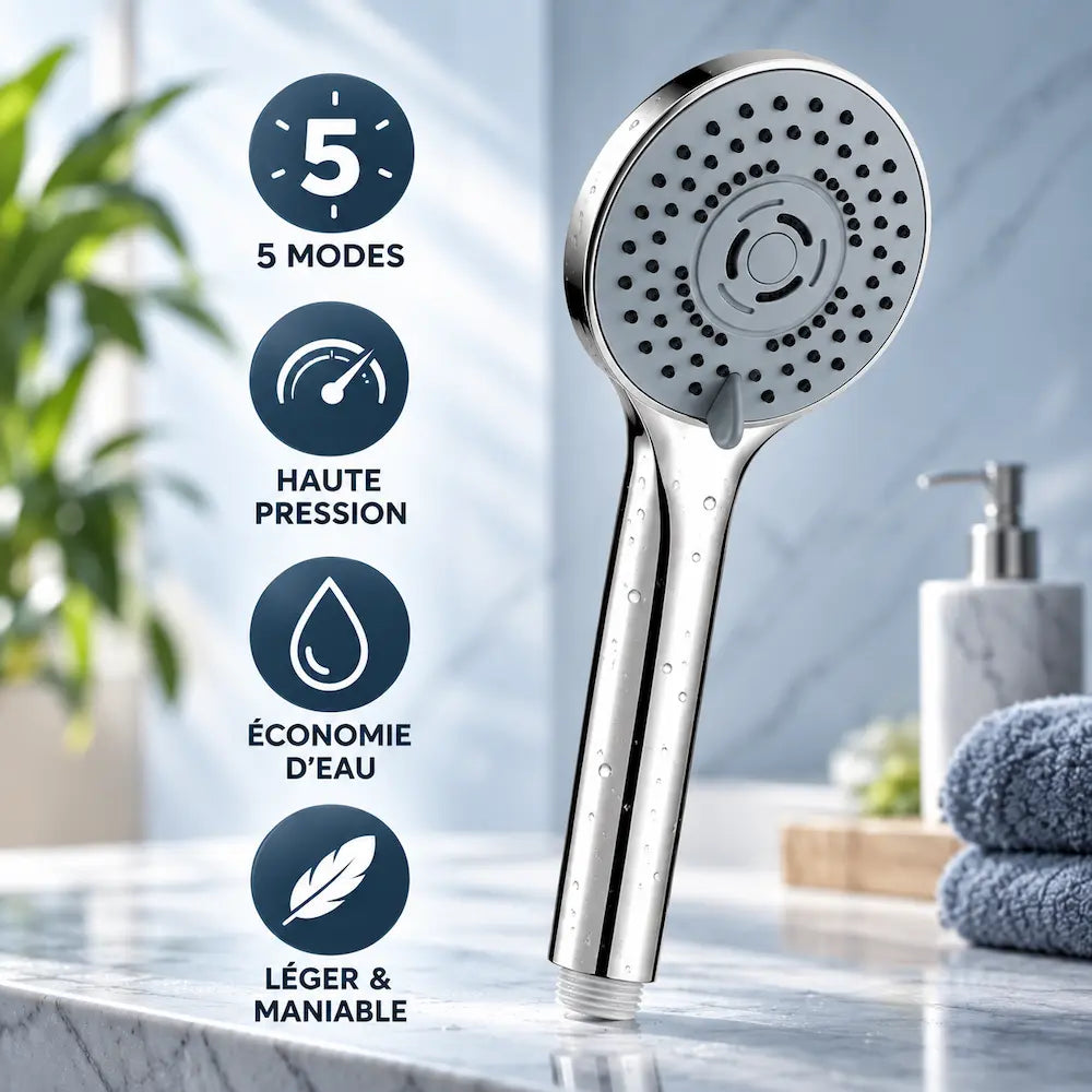 Pommeau de douche 5 modes – Jet haute pression