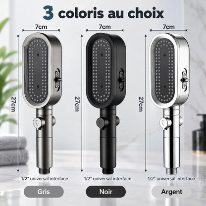 Pommeau de douche 3 jets – Massage, filtration et haute pression