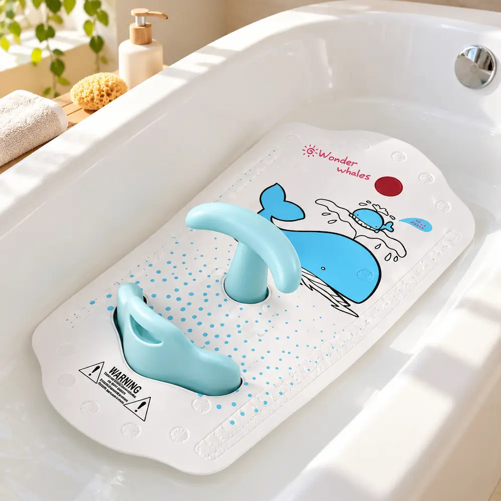 Tapis de bain bébé avec soutien dorsal – Confort sécurisé