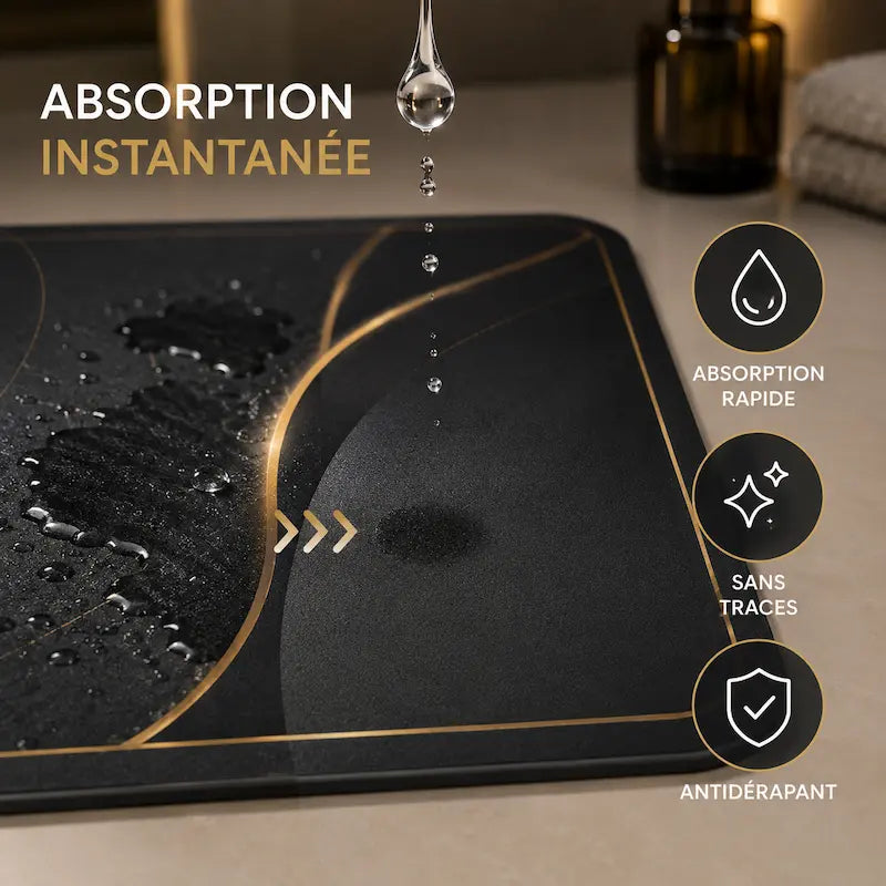 Tapis de bain diatomite lumière luxe