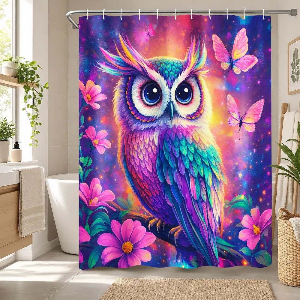 Rideau de douche polyester – Motifs artistiques vibrants