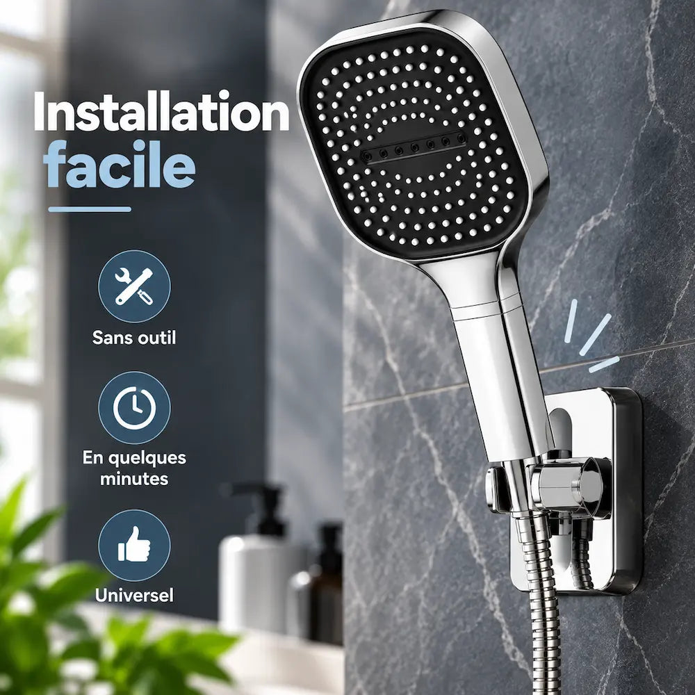 Pommeau de douche à filtre – Grand panneau 13 cm