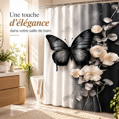 Rideau de douche papillons – Imperméable et antibactérien