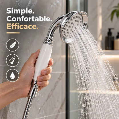 Pommeau de douche en cuivre massif – Finition chromée haut de gamme