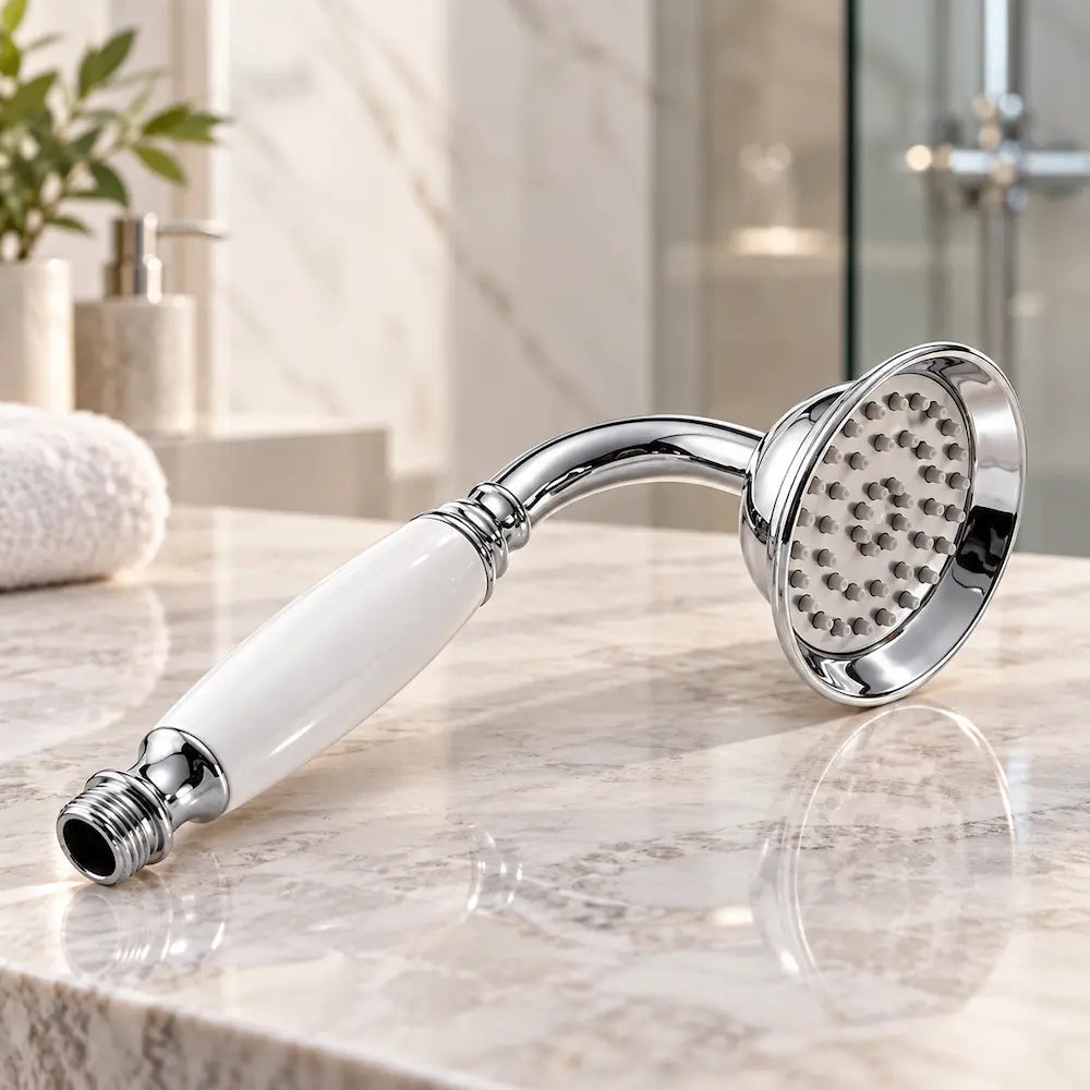 Pommeau de douche en cuivre massif – Finition chromée haut de gamme