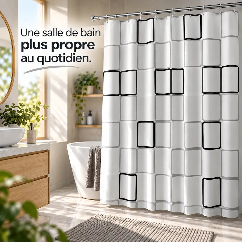 Rideau de douche PEVA – Imperméable et anti-moisissure