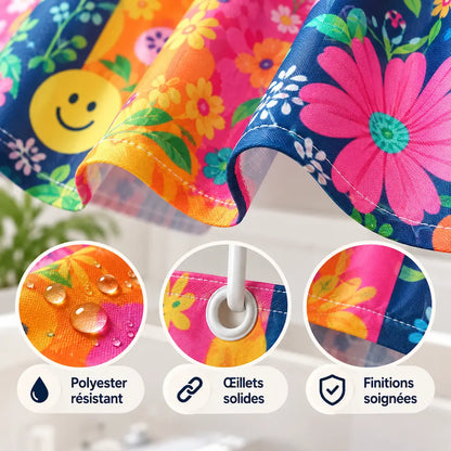 Rideau de douche polyester – Motifs artistiques vibrants
