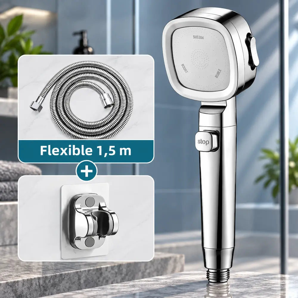 Pommeau de douche 3 modes – Haute pression avec arrêt instantané