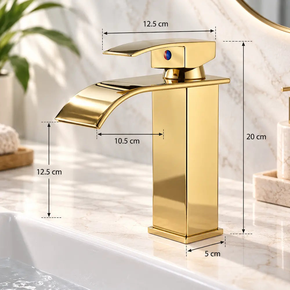 Robinet de lavabo cascade – Mitigeur chaud & froid à poser