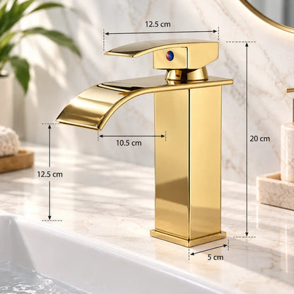 Robinet de lavabo cascade – Mitigeur chaud & froid à poser