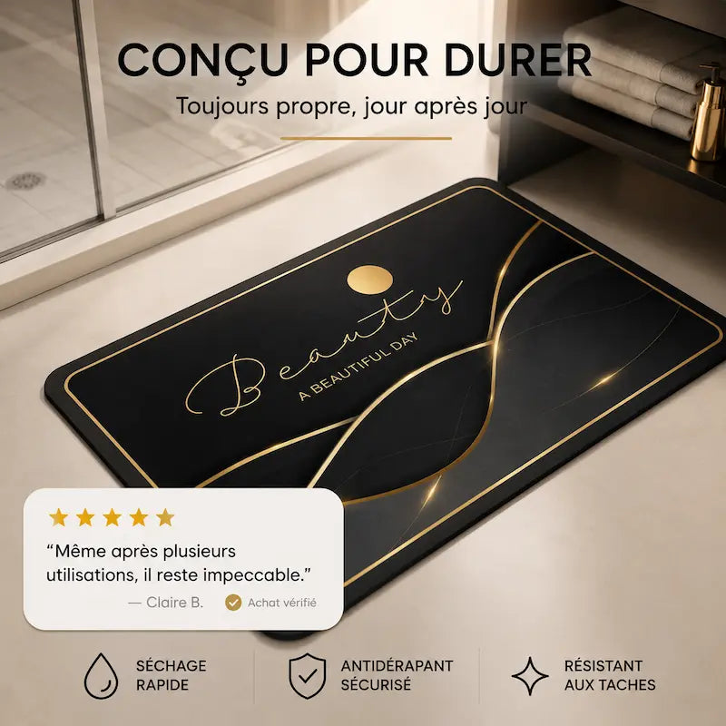Tapis de bain diatomite lumière luxe