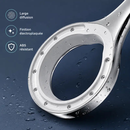 Pommeau de douche pressurisé – Grand panneau, jet puissant