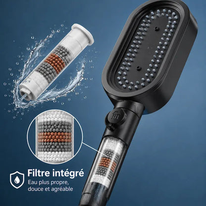 Pommeau de douche 3 jets – Massage, filtration et haute pression