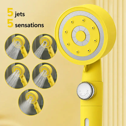 Pommeau de douche pressurisé 5 jets – Débit réglable