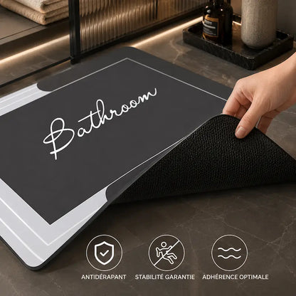 Tapis de bain diatomite minimaliste – Absorption rapide