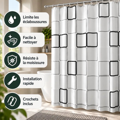 Rideau de douche PEVA – Imperméable et anti-moisissure