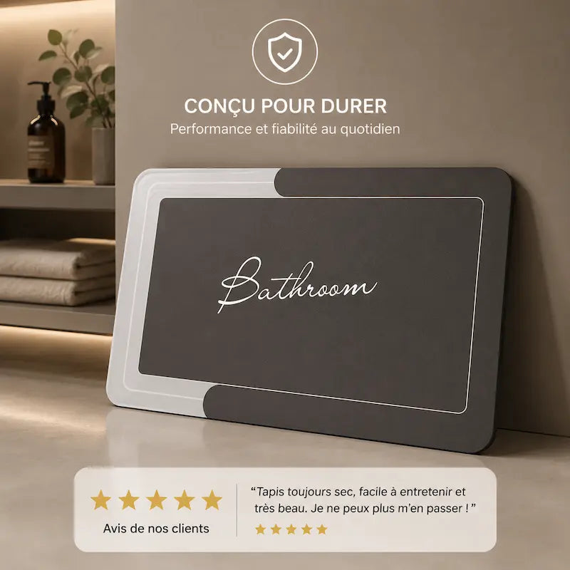 Tapis de bain diatomite minimaliste – Absorption rapide