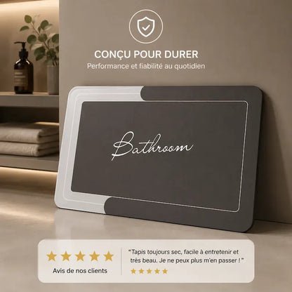Tapis de bain diatomite minimaliste – Absorption rapide