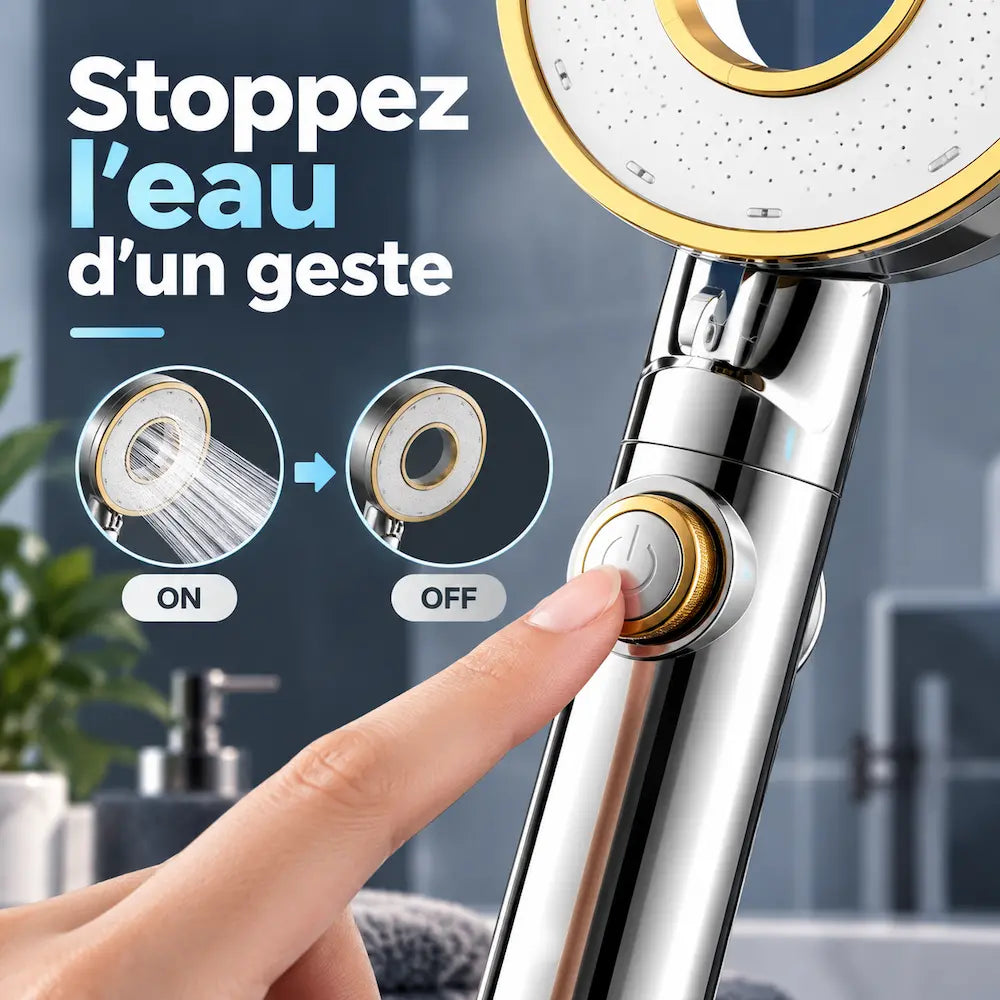 Douchette haute pression – 3 jets avec arrêt instantané