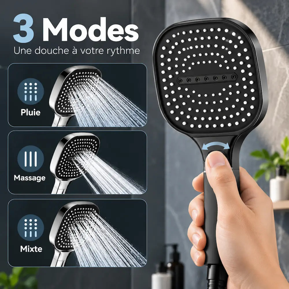 Pommeau de douche à filtre – Grand panneau 13 cm