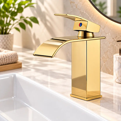Robinet de lavabo cascade – Mitigeur chaud & froid à poser