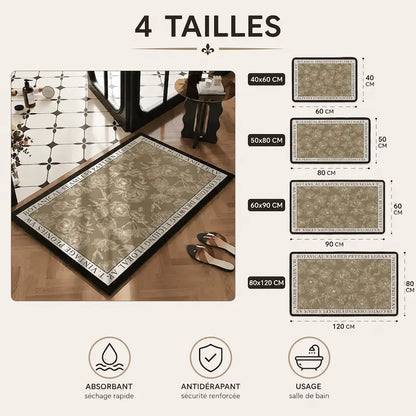 Tapis de bain diatomite campagne française - Absorbant antidérapant